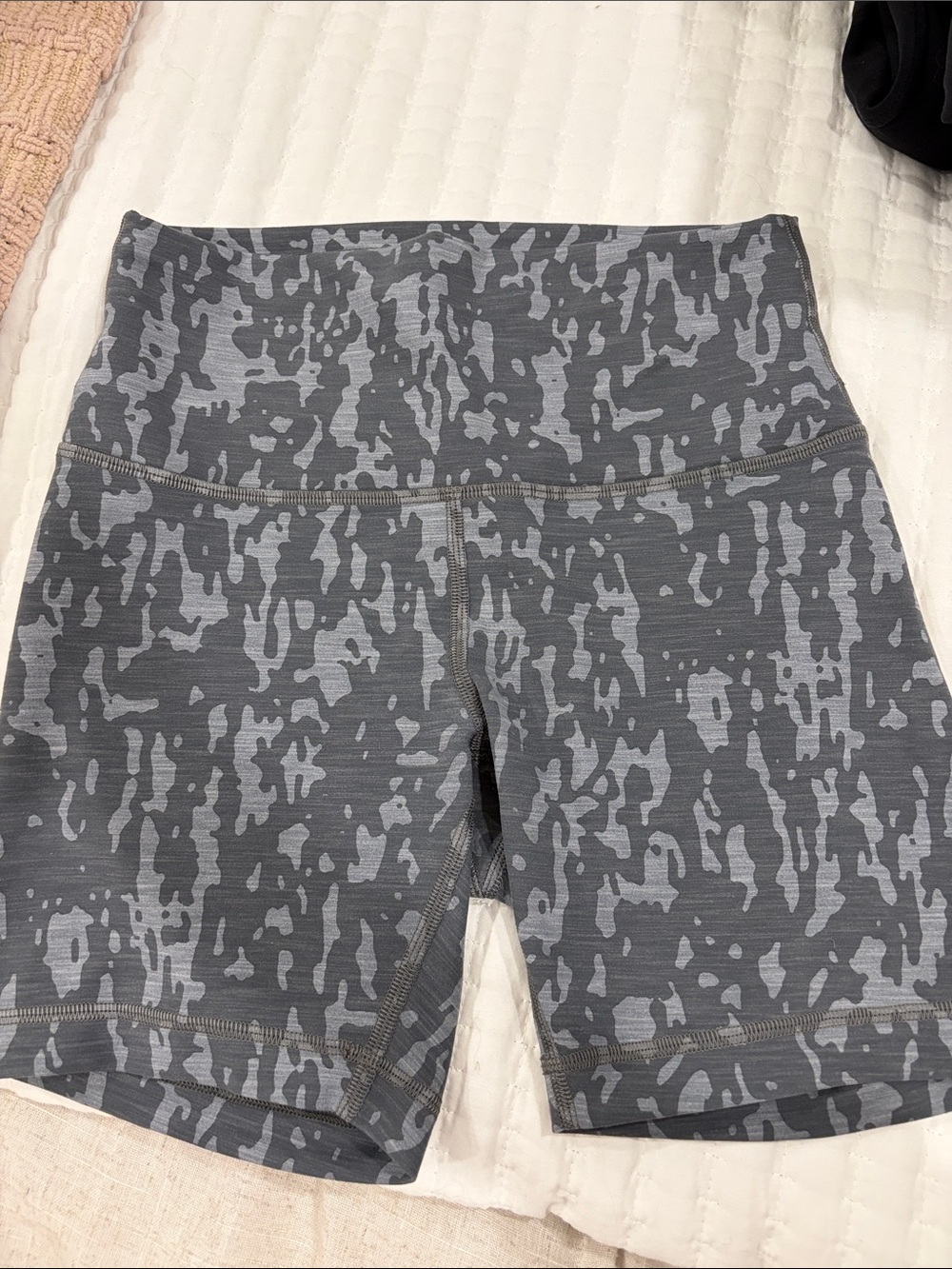 Lululemon Charcoal Gray Patterned Biker Shorts (no tag, but believe size 4)